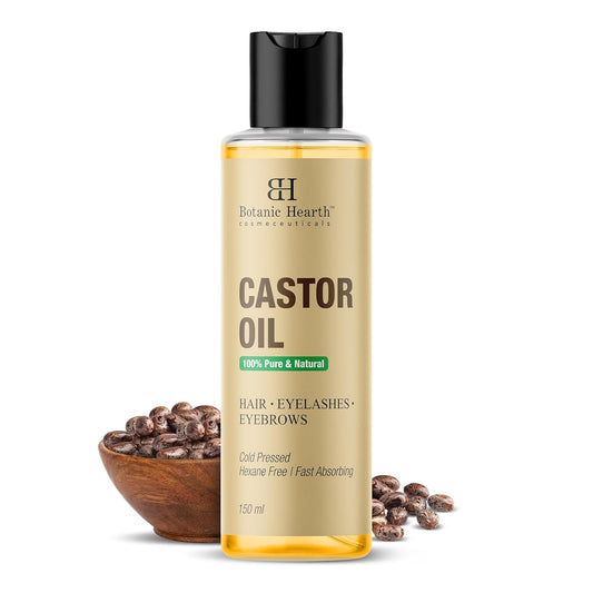 100% Pure & Natural Cold Pressed Castor Oil - Hexane Free I Fast Absorbing