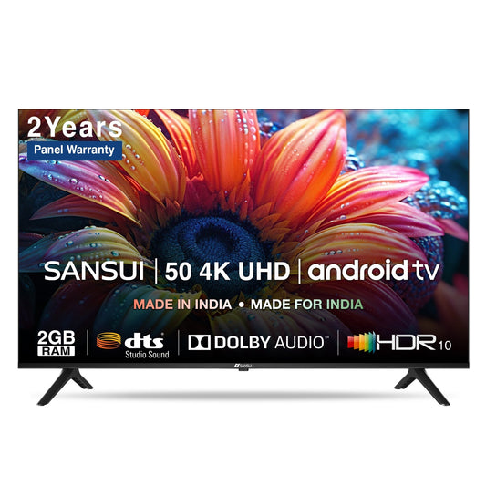 Sansui 127 cm (50 inches) Ultra HD (4K) Android TV With Wide Viewing angle, Dolby Audio & Surround Sound