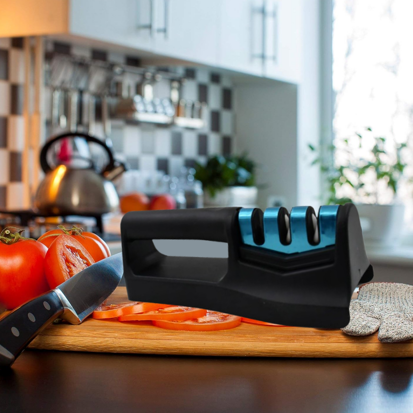 Kitchen Knife Sharpener – Handheld for Chefs & Serrated Knives (1 Pc, Chopper Not Included)