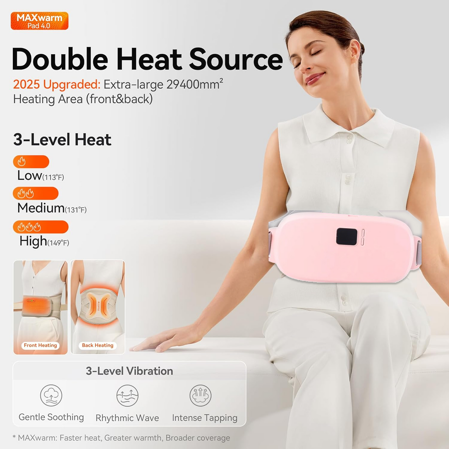 Rechargeable Smart Warm Palace Belt, Period Massager (1 Pc)