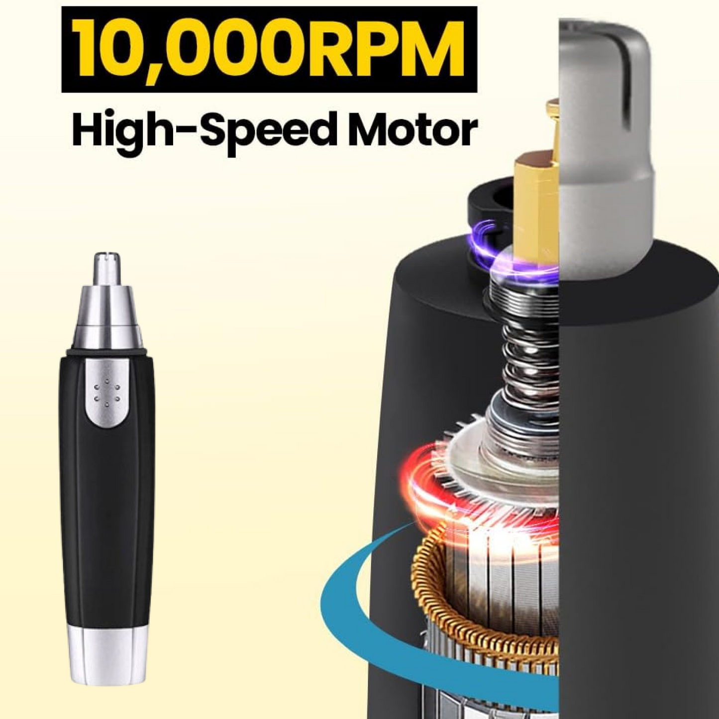 Sharp Steel Battery-Operated Ear and Nose Hair Trimmer