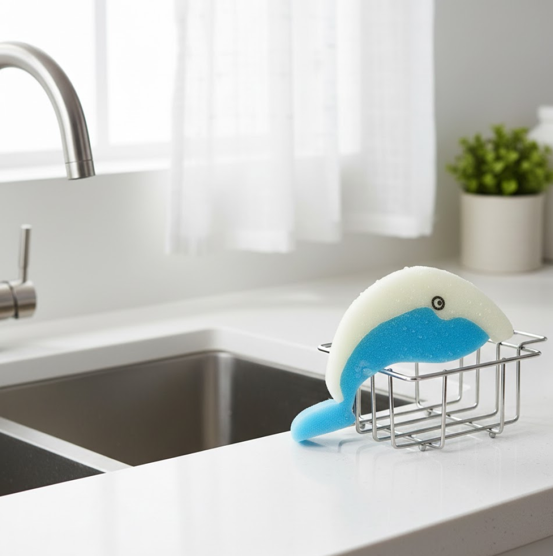 Dolfin Reusable Kitchen Sponge – Superior, Multi-Surface, Low Maintenance (1 Pc)