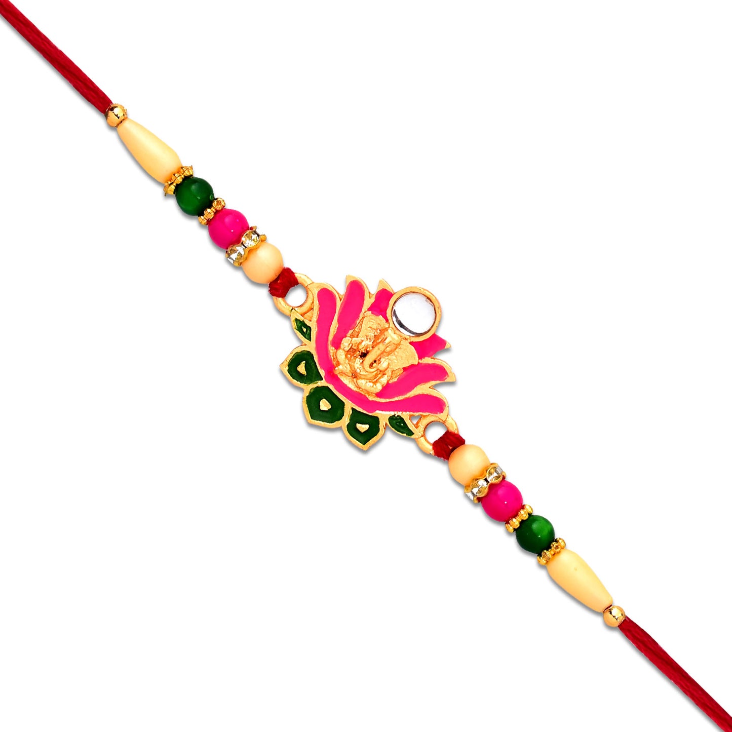 Ganesh Lotus Leaf Designer Motif Rakhi