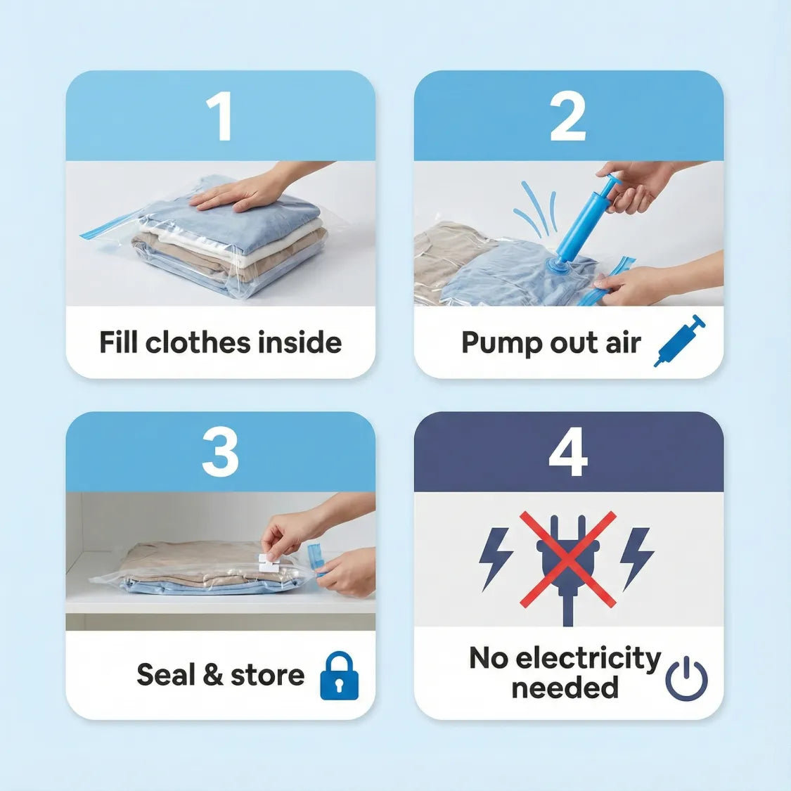 Vacuum Storage Bags, Compression Bags (5 Pcs Set)