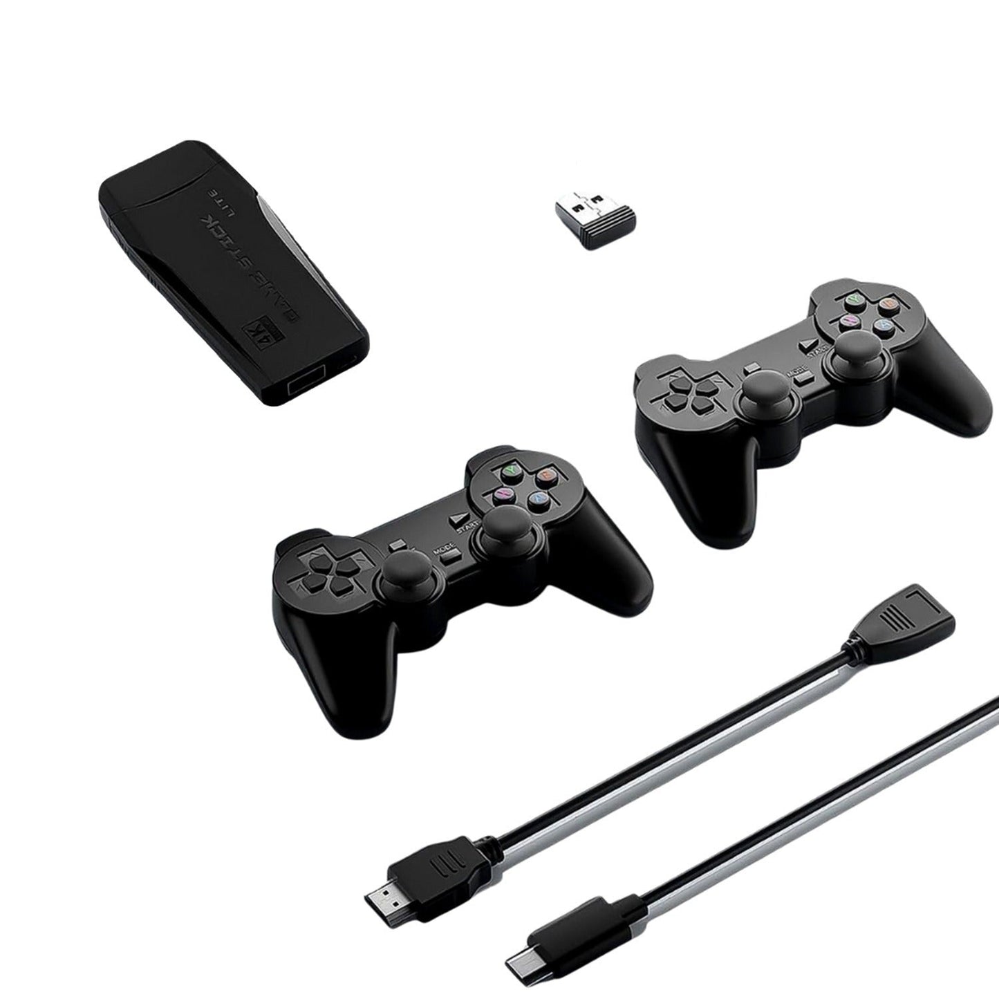 Wireless Controller Gamepad with 10,000+ Games, 4k Ultra HD Game Sticks Output, and 2.4GHz Wireless Controller Video Games with 64gb Memory Card (1 Set)