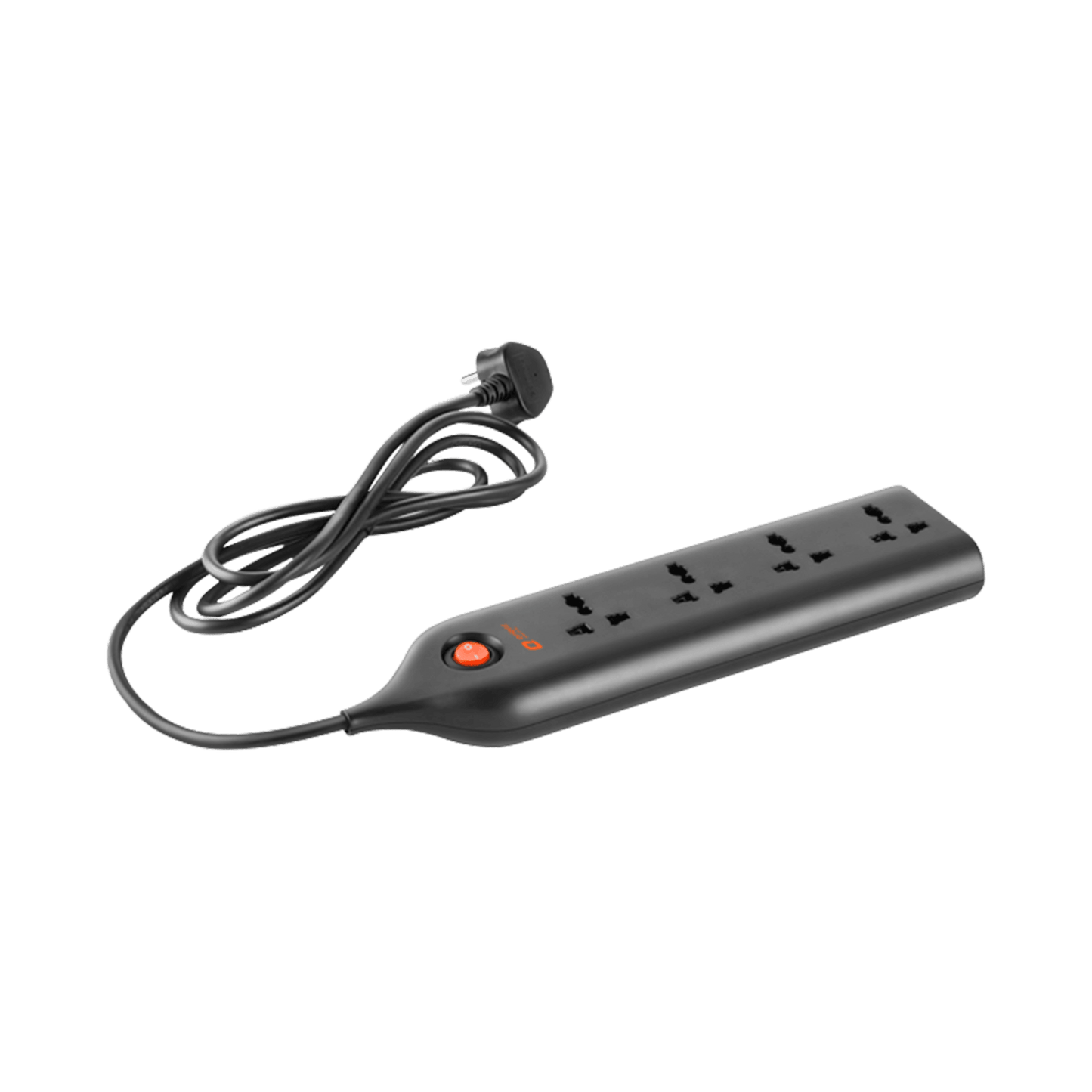 4 Socket Extension Board with 2 Metre Wire (Black)