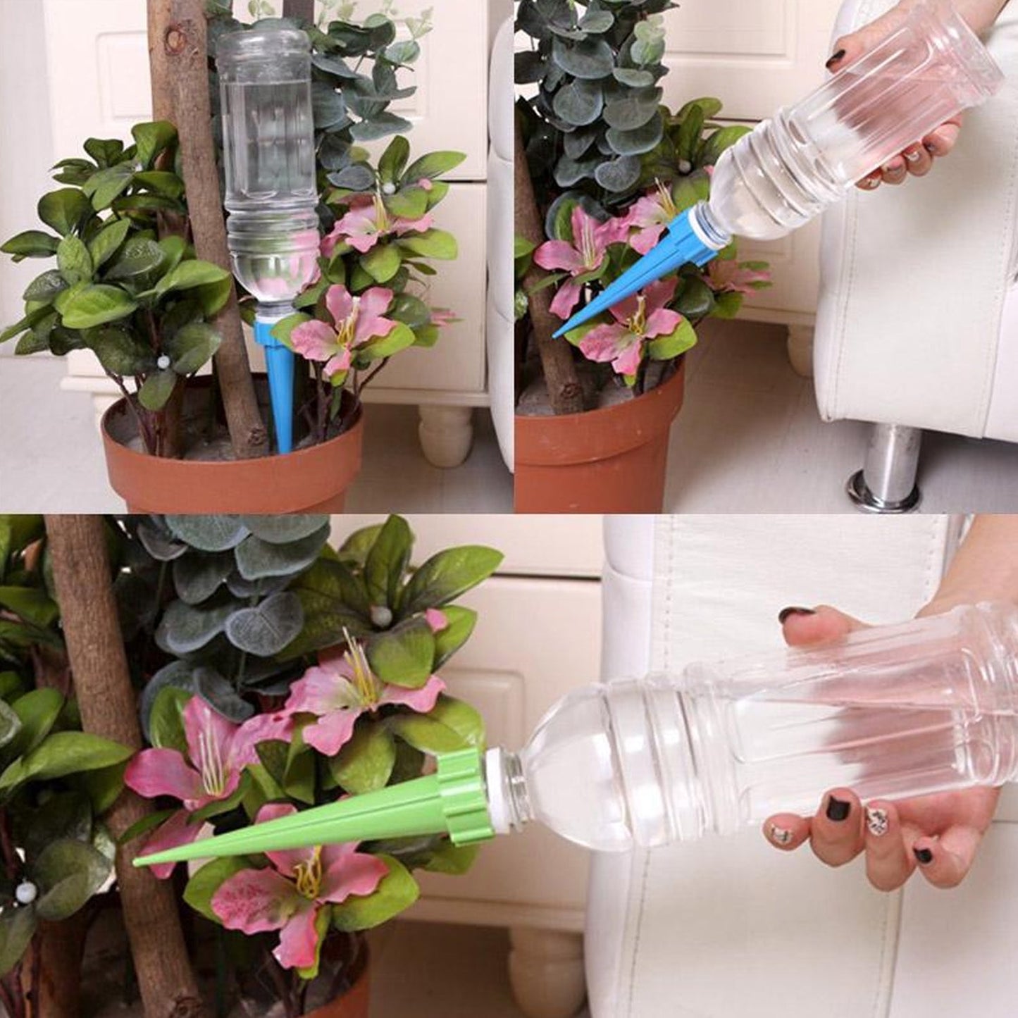 Plant Watering Spikes Sprinkler self Watering Spikes Water dripper for Plants, Adjustable Plant Watering Devices with Slow Release Control Valve Switch
