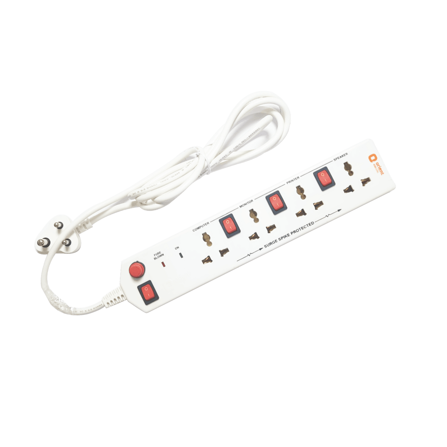 4x4 Socket Extension Board with 2 Metre Wire (White)