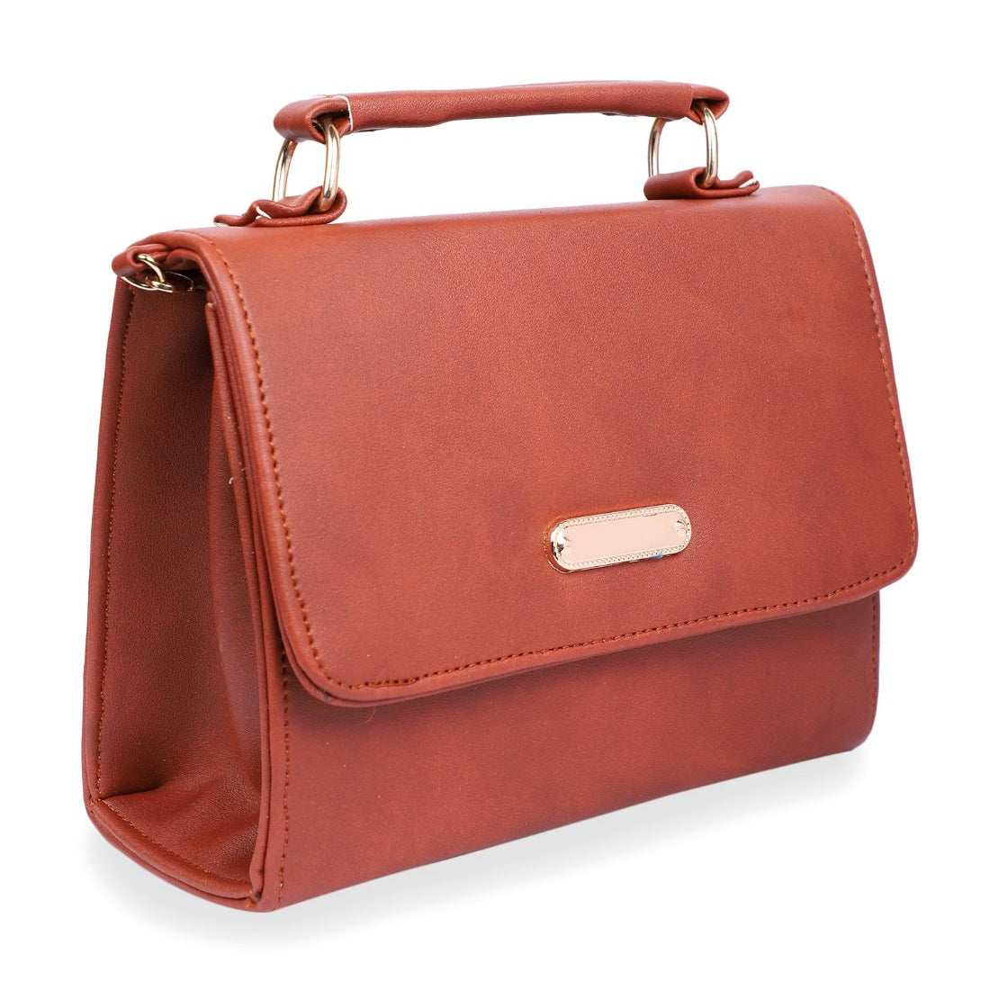 Generic Women's Faux Synthetic Leather Sling Bag (Tan)