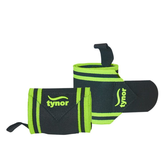 Tynor Wrist Support With Thumb Loop (Neo), Black & Green, Universal, Pack of 2