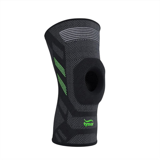 Tynor Knee Cap Air Open Patella, Black & Green, Large, 1 Unit