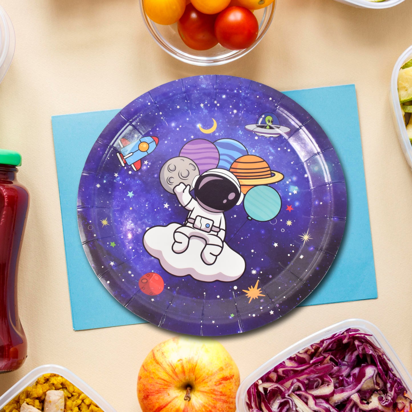 Round Plates Disposable Paper Plates  Happy Birthday Gift (10 Pcs Set  Mix Design)