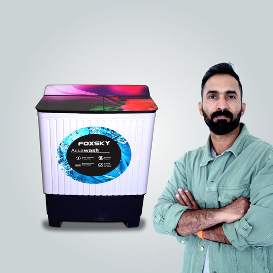 Foxsky 8.6 kg Semi-Automatic Top Load Washing Machine With Magic Filter (Aqua Wash, BLUE)