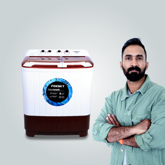 Foxsky 8.6 kg Semi-Automatic Top Load Washing Machine With Magic Filter (Aqua Wash, MAROON)