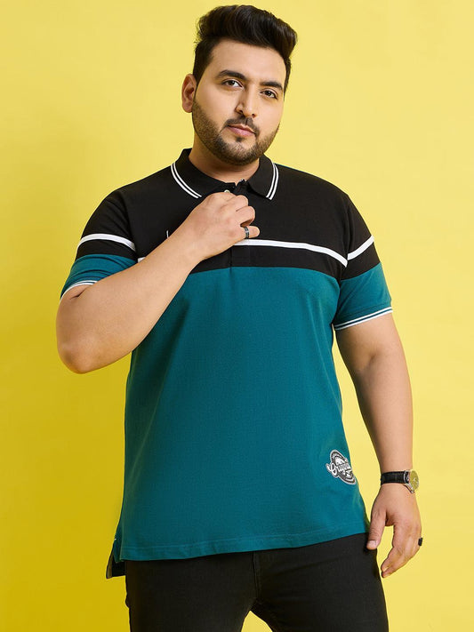 Men Plus Size Asgard Colorblock Polo Tshirt