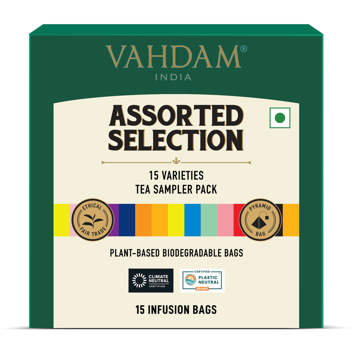 Assorted Tea Bags Sampler | 15 Variants, 15 Count