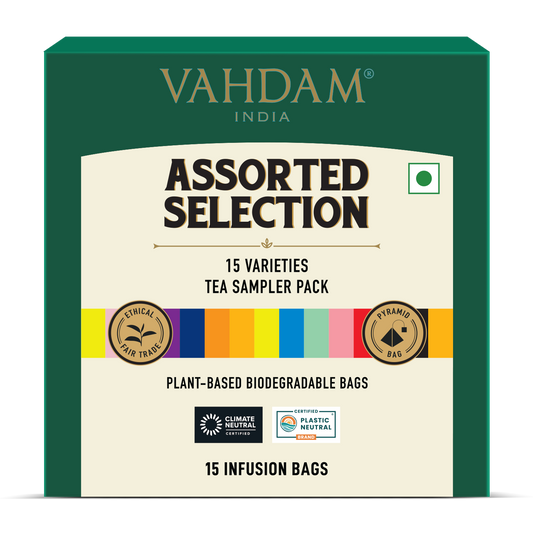 Assorted Tea Bags Sampler | 15 Variants, 15 Count