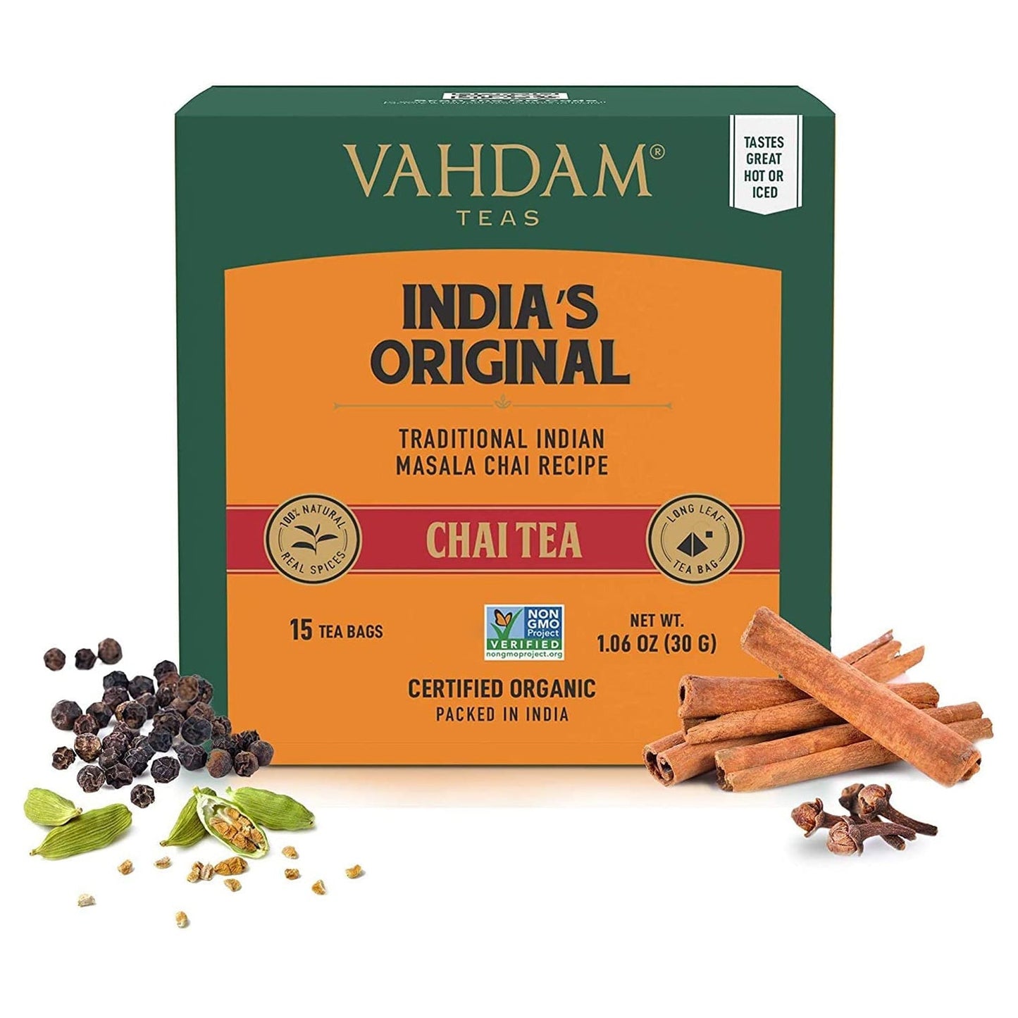 EBO - India's Original Masala Chai Tea, 15 Count