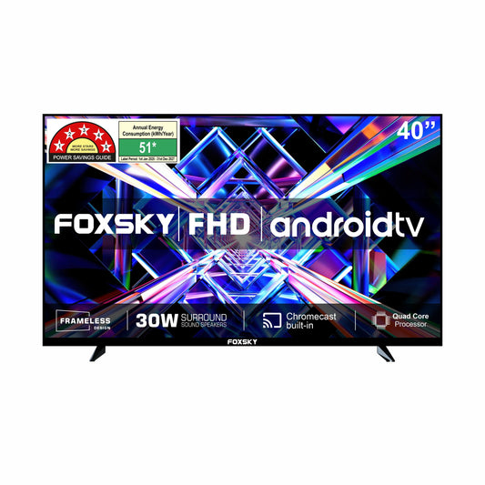 Foxsky 102 cm (40 inches) Full HD Smart Android LED TV 40FS Google With Voice Assistant