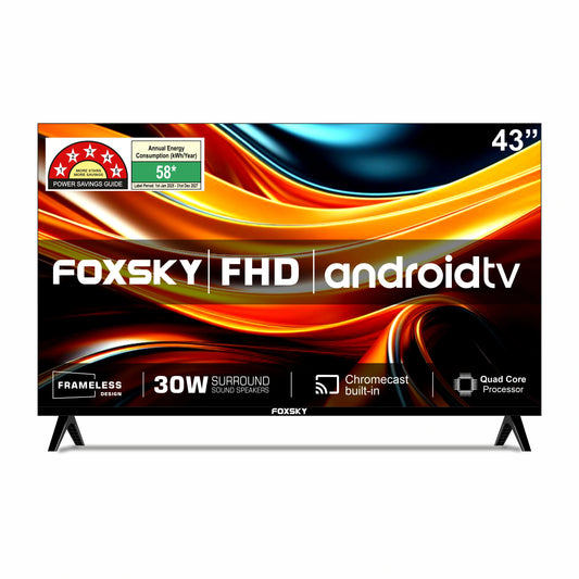 Foxsky 109 cm (43 inches) Full HD Smart LED TV 43FS-VS (Frameless Edition) | With Voice Assistant