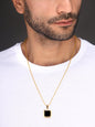 Bold By Priyaasi Men's Gilded Chain with Black Pendant