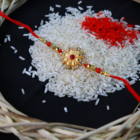 Designer Golden Rakhi