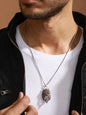Bold by Priyaasi Winged Skull Silver-Plated Pendant Chain for Men
