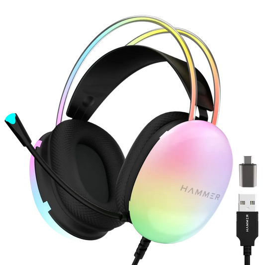 Hammer Blaze Gaming Headphone with 50mm Sound Drivers & RGB Lights