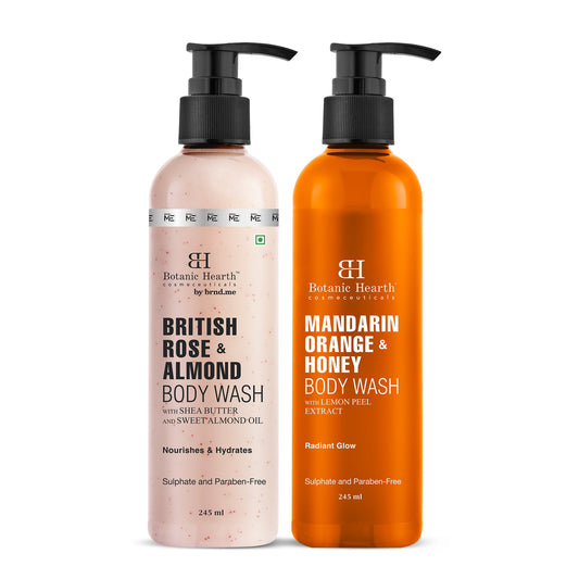 British Rose & Mandarin Orange Body wash Set (Pack of 2)