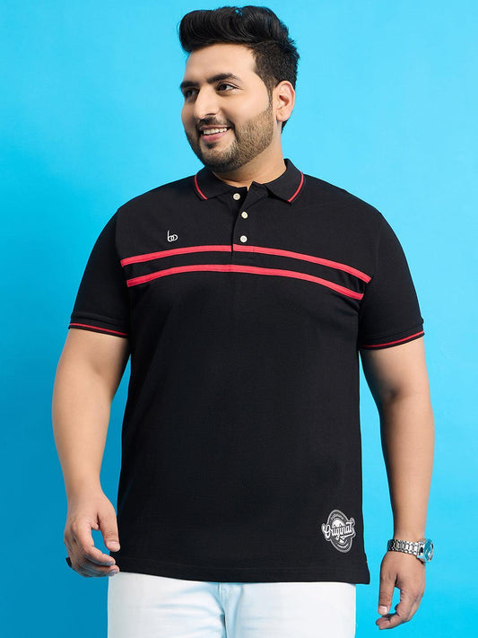 Men Plus Size Broku Solid Polo Tshirt