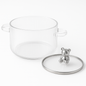 1600ml Multipurpose Borosilicate Glass Pot with Bear Knob Lid | Ideal for Cooking, Serving, Storage & More