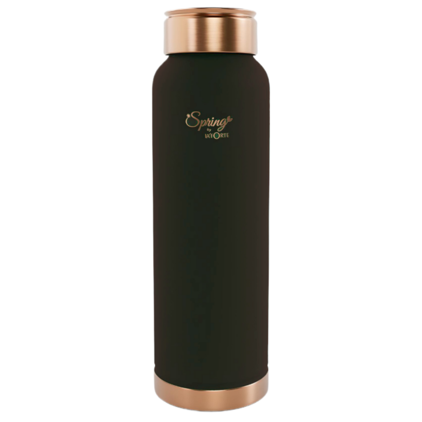 LA'FORTE Copper Water Bottle, Pure, 1000 ml  Coffee Black