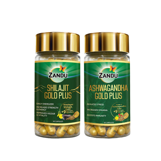 Sheelajet Gold Plus 60 Caps + Ashwa Gandha Gold Plus 60 Caps Combo