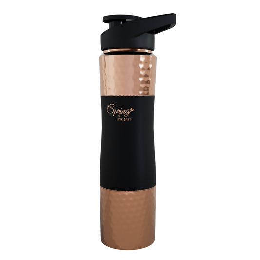 LA' FORTE Pure Copper Water Bottle with Shaker Lid