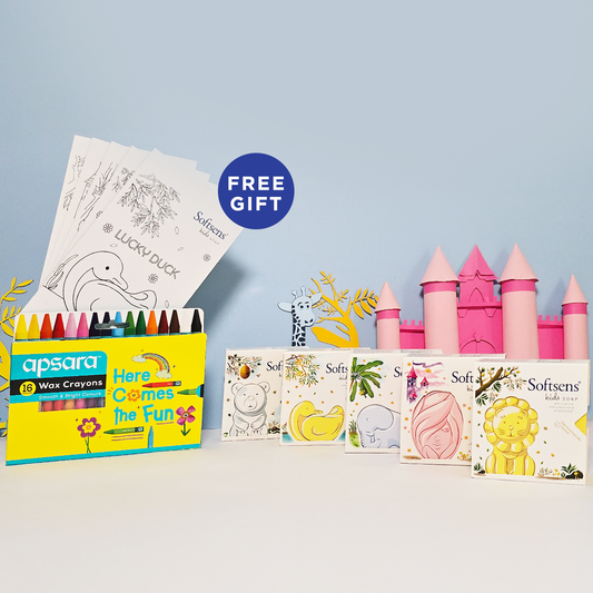 Assorted Pack of 5 Kids Soap with FREE Gift