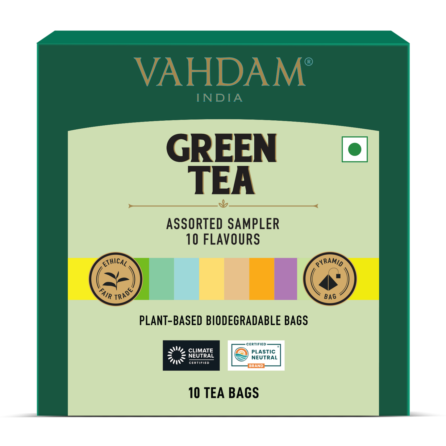 Assorted Green Tea Bags Sampler | 10 Tea Bags