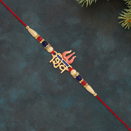 Shiv Trishul Rakhi With Beads