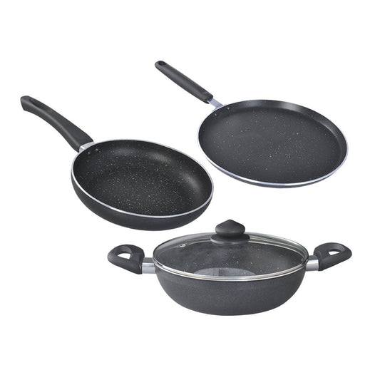 Prestige Omega Deluxe Induction Base Non-Stick Kitchen Set, 3-Pieces