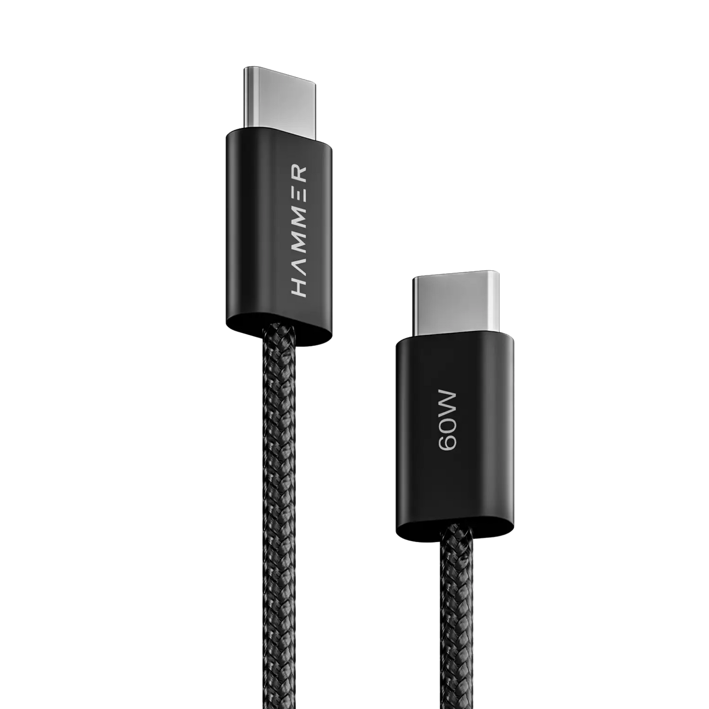 Hammer 60W Type C to C PD Fast Charging Braided 1.2 Meter Cable, Compatible with all C-Type Enabled Devices