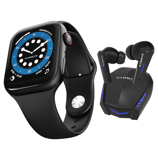 Hammer Ace 2.0 Bluetooth Calling Smartwatch & G-Shots Gaming TWS (Combo)
