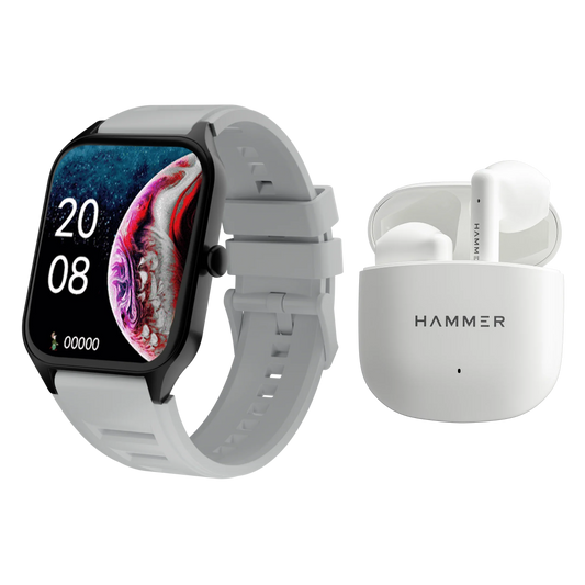 Hammer Stroke Bluetooth Calling Smartwatch & Hammer KO Pro TWS (Combo)