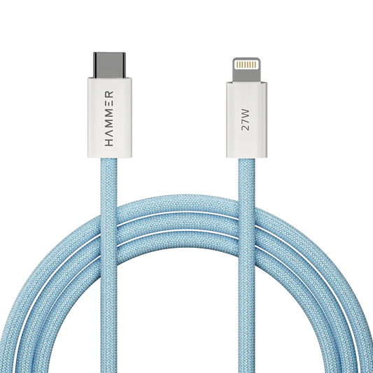 Hammer 27W Fast Charging Type-C to Lightning Cable with 8 pins, pure copper for all Apple Devices(Inc iPad)