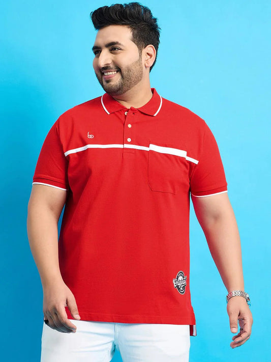 Men Plus Size Henry Solid Polo Tshirt