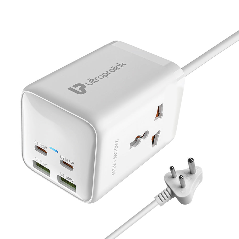 Power Qube 65 2 Socket Surge Protector with 4 USB Ports (65W) UM1165U