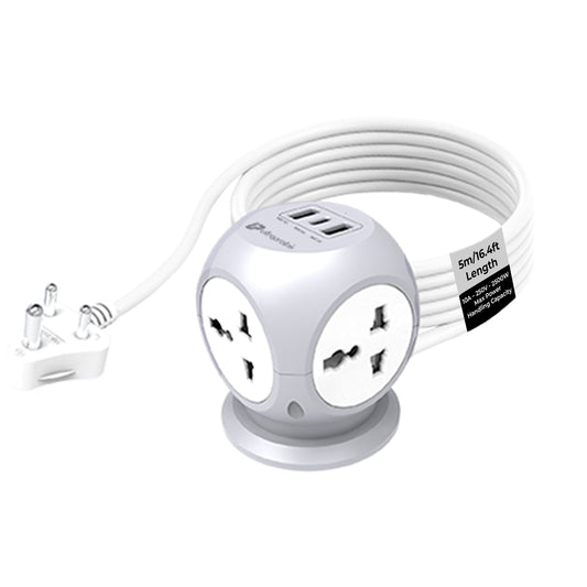 Power Qube PD20 7-in-1 Power Extension with QC3.0 & 20W PD UM1222WHT