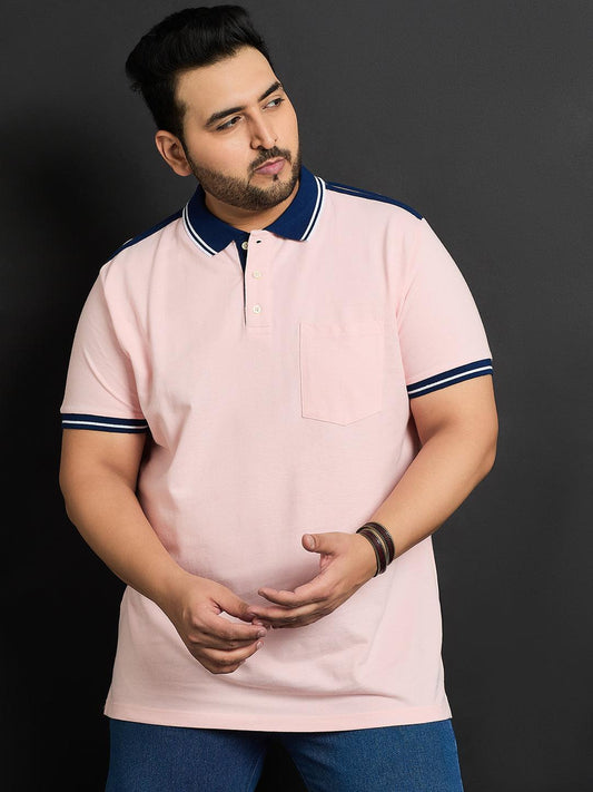Men Plus Size Husa Solid Polo Tshirt