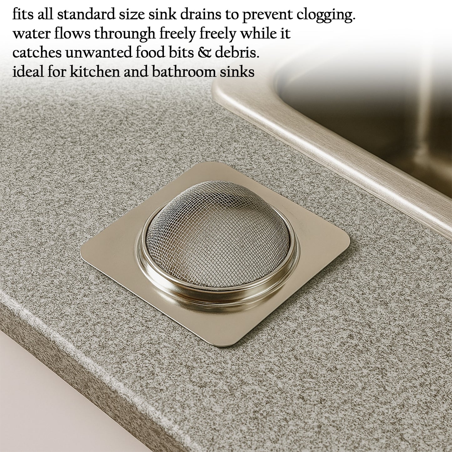 Stainless Steel Square Sink Strainer (1 Pc)
