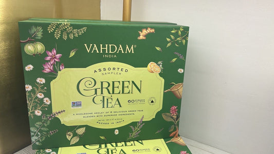 Green Tea Assortment Gift Set, 6 Flavors, 10 Pyramid Tea Bags Each (EBO)