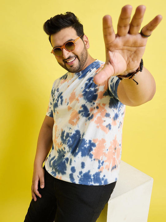Men Plus Size Index Printed Round Neck Tshirt