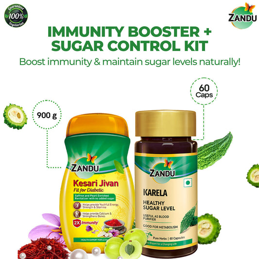 Kesari Jivan FFD (900g) + Karela Capsule (60 Caps)